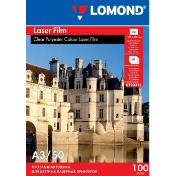 Lomond PET-Folie für s/w- und Farblaserdrucker klar A3, 50 Blatt