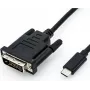Videokabel-Adapter ROLINE 11.04.5830 USB Type-C auf DVI 1m Schwarz