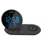 FM PLL clock radio/ALARM/USB/CR85BK CHARGE/Wireless charging/Innenbereich/outdoor temperature/Schwarz