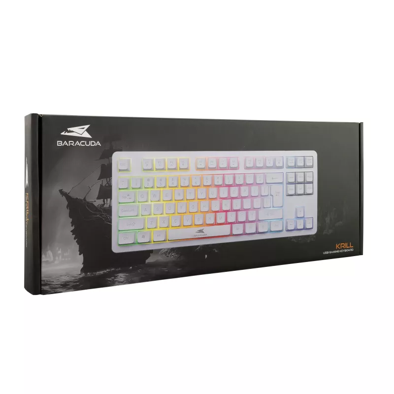 Mechanische Tastatur Baracuda Krill White KRILL-W — kompaktes Layout, USB-Anschluss