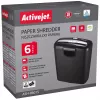 Activejet ASH-0601S Aktenvernichter, P-2, 10 l, 6 mm Streifen, 6 Blatt, Schwarz.