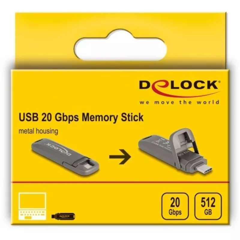USB-Stick DeLOCK 54013 512 GB USB Type-C Grau