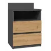 Nachttisch top e shop M1 ANTRACYT/ARTISAN, Eiche, 2 Schubladen, 400×320×590 mm