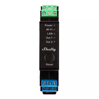 Pro 2PM, 25A, Wi-Fi, LAN und Bluetooth 2-Kanal Smart Relais mit Energiemessung, Hausautomation