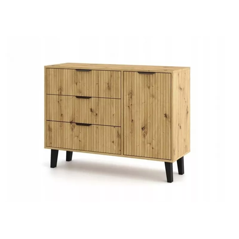 SCANDI 1D3S schlank Eiche ARTISAN Kommode