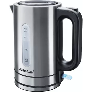 Steba WK 20 Wasserkocher Edelstahl 1,7 l Schwarz – Edelstahl 2200 W (WK 20 Edelstahl)