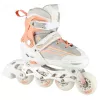 Nils Extreme NH18190 2IN1 Inline Skates WEISS/PINK GR. S (29-33) Mit austauschbaren Hockeyskates