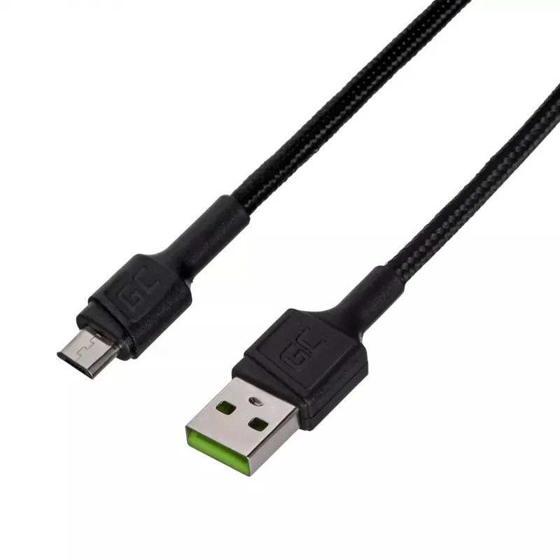 USB 2.0 Kabel Grün Cell KABGC23, USB A auf Micro-USB B, 0,3 m, schwarz