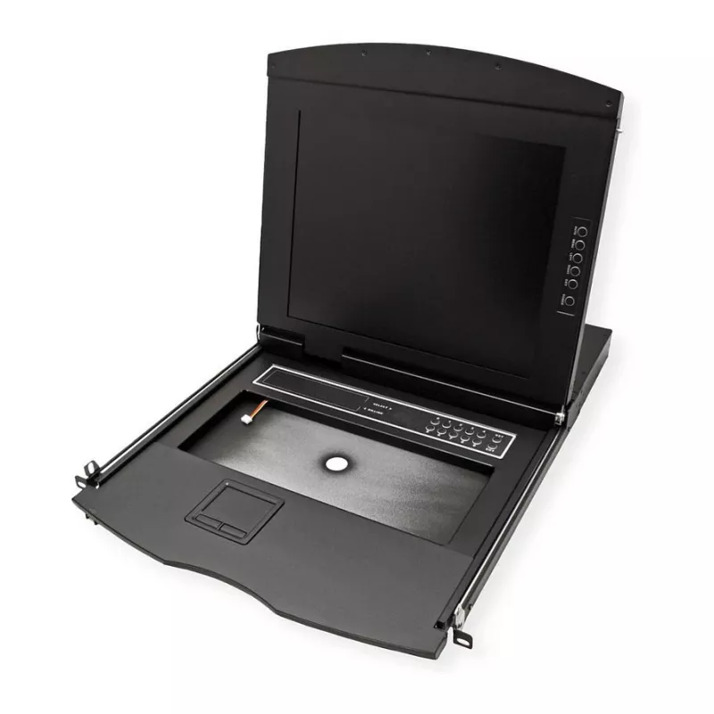 Rack-Konsole VALUE 26.99.0163 — 43,2 cm (17 Zoll) 1280×1024, USB-Tastatur & -Maus, 1U, Schwarz