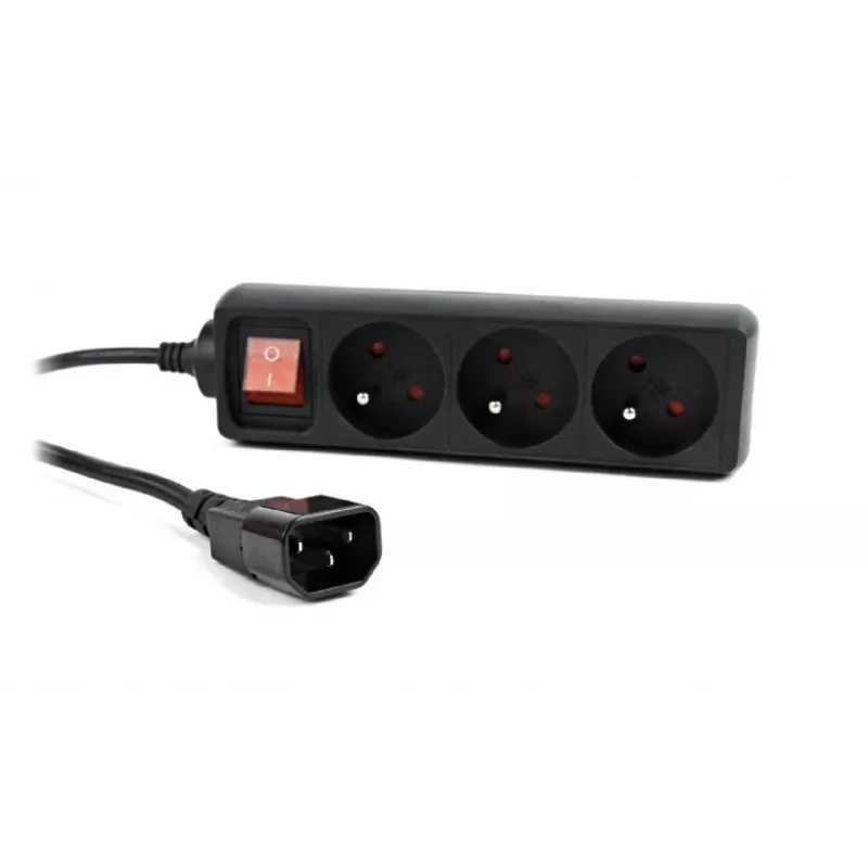 Gembird EG-PSU3F-01 Überspannungsschutz Schwarz 3 AC-Steckdosen 230 V 0,6 m