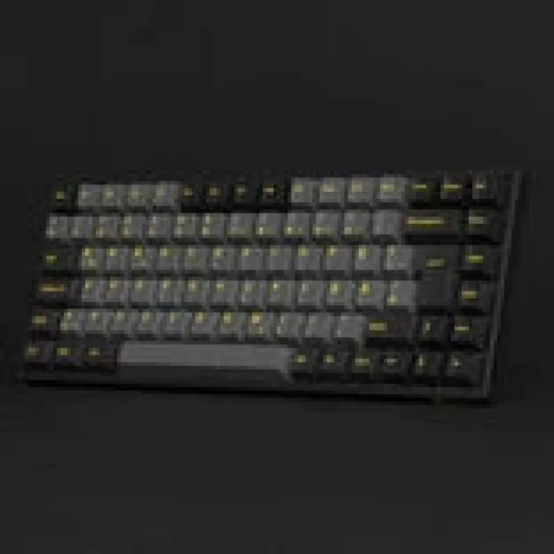 Mechanische Gaming-Tastatur AKKO Schwarz & Gold 3084B Plus, 84 Tasten, Akko V3 Cream Gelb Schalter, RGB-Beleuchtung