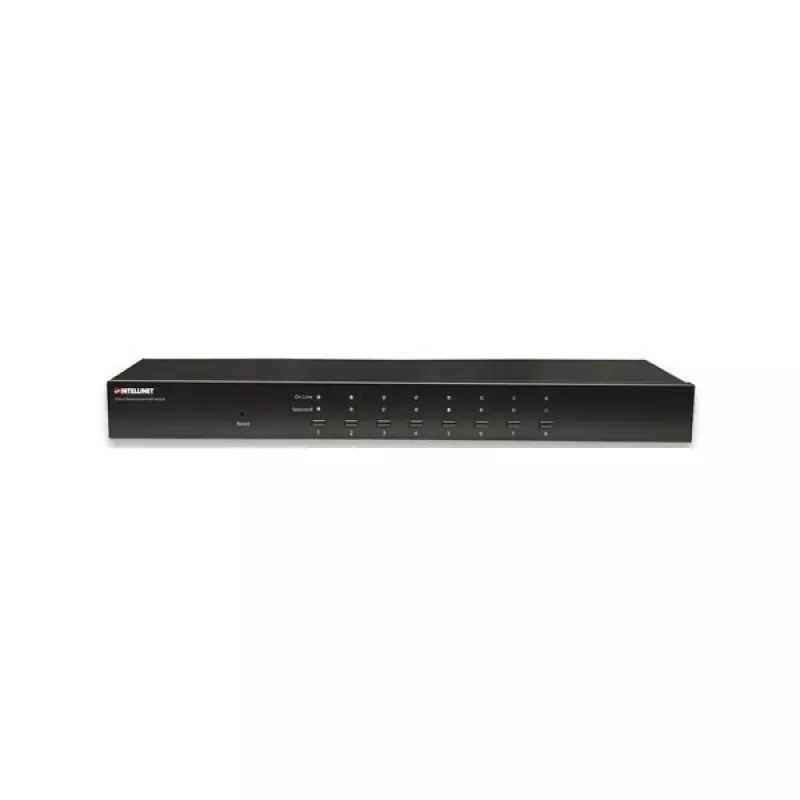 Intellinet 8-Port Rackmount KVM Switch, Combo USB + PS/2, On-Screen-Display, Kabel im Lieferumfang (Euro 2-Pin Stecker)