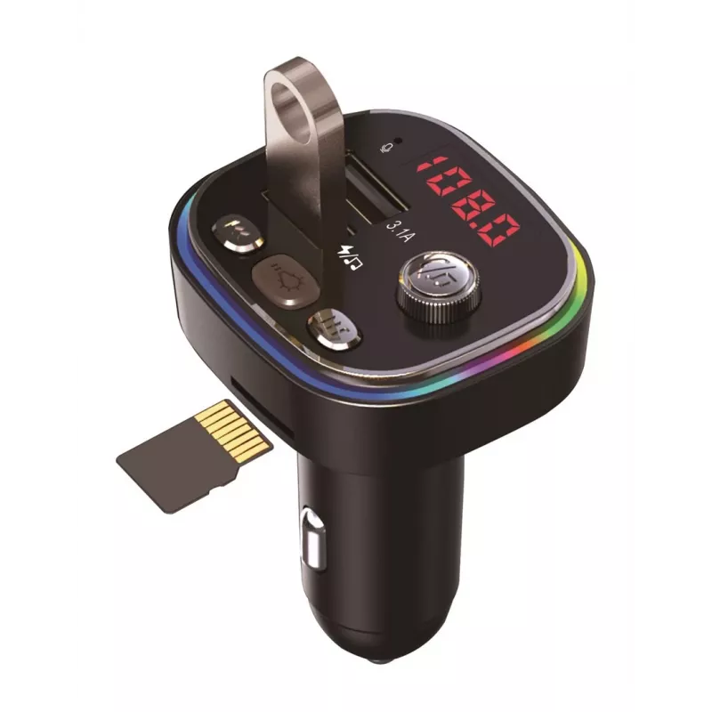 FM-Transmitter VAKOSS TC-B439K Bluetooth USB, 87,5–108 MHz, microSD/USB-Wiedergabe, 5V/3,1A Ausgang, RGB-Anzeige