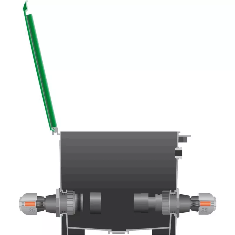 Sprinklersystem Verbinder 25 mm > 1, schwarzer Verbinder/Grau