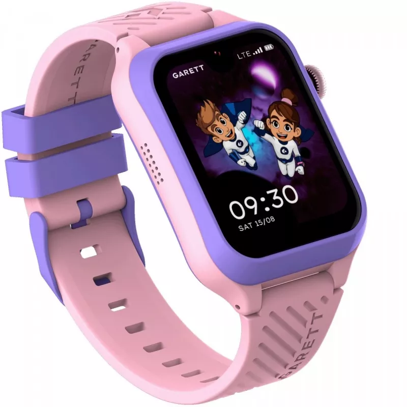 Smartwatch Garett Kids Essa 2 4G Pink — GPS-Kinderuhr mit 4G, Anruffunktion, SOS