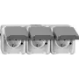 Steckdose merten MEG2391-8029 CEE 7/3, unterstützt CEE 7/4, IP44, 250 V, 16 A, grau, 223×83×57 mm