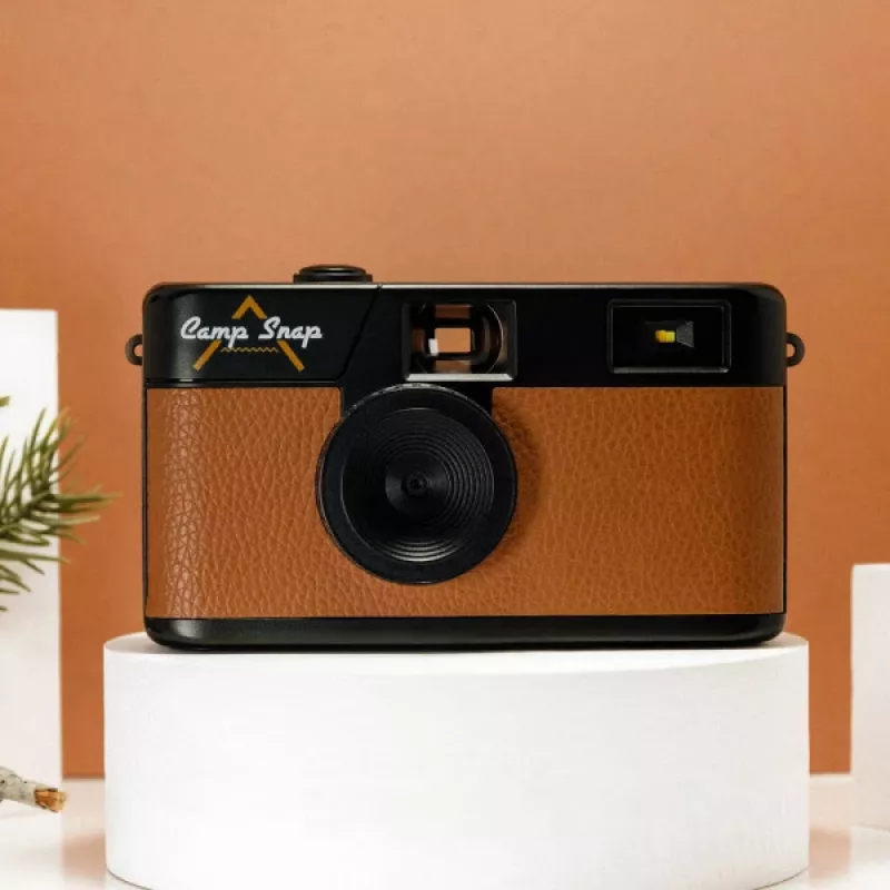 Displaylose Digitalkamera Camp Snap CS-V105-BR-JP — Braune Kompaktkamera ohne Display