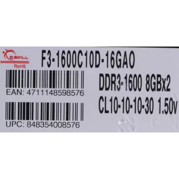 G.SKill ARES 16Go Kit DDR3 PC3-12800 CL10 (F3-1600C10D-16GAO)
