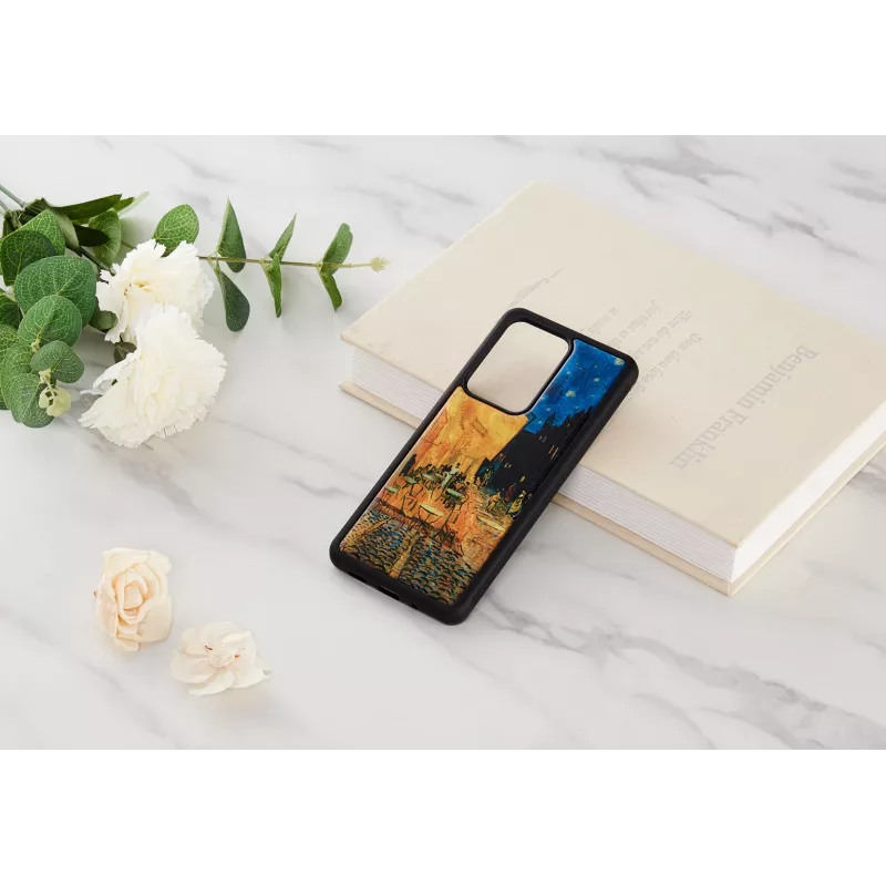 Handyhülle iKins für Samsung Galaxy S20 Ultra — schwarz, Modell 'Cafe Terrace'