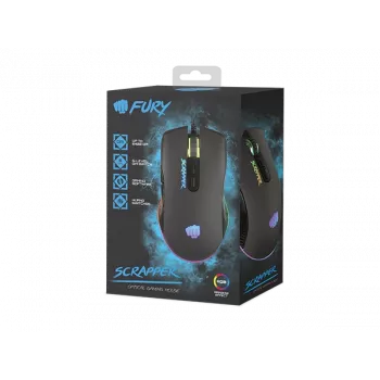 FURY Scrapper Maus Gaming beidhändig USB Typ-A Optisch 6400 DPI