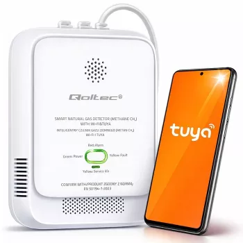 Gasleckdetektor QOLTEC NG Tuya — Erdgas (CH4)-Detektor, smart Tuya-kompatibel