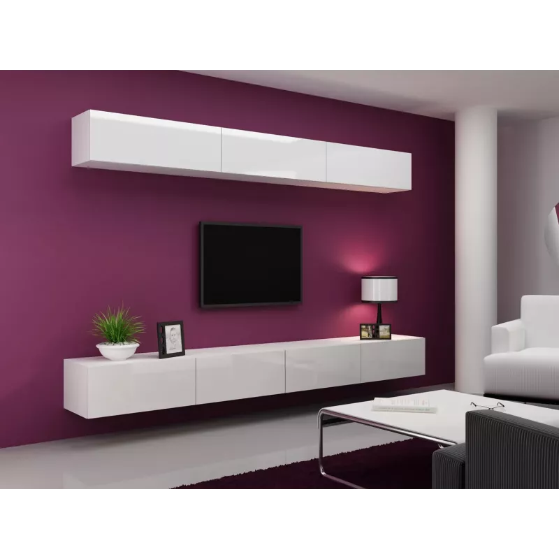 Cama Wohnzimmer-Schrankset VIGO 13 weiß/weiß glänzend