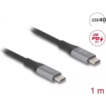 USB-Kabel DeLOCK 81191 USB4 Gen 2x2 1m USB-C Schwarz Grau