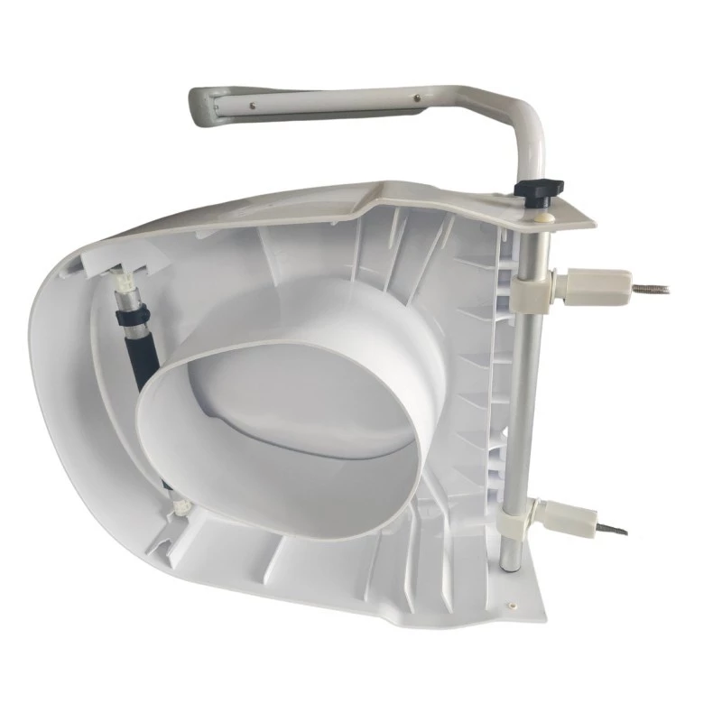 Erhöhter Toilettensitz Mobilex PLN001 mit integrierten Haltegriffen, Polypropylen, höhenverstellbar 6–15 cm, max. Belastung 120 kg