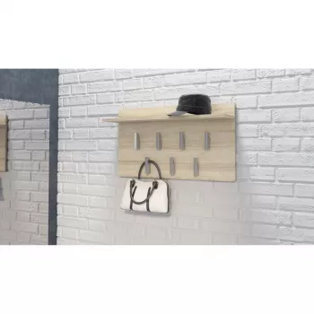 Top e shop WIESZAK 2F SONOMA Kleiderhaken — Spanplatte, Eichenoptik, 7 Haken, 700×200×400 mm
