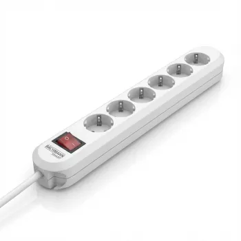 BACHMANN SMART Mehrfachsteckdose 6-fach Schutzkontakt-Steckdose Weiß 3m