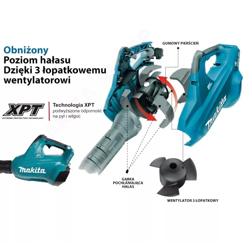 Makita DUB362Z Akku-Laubbläser 193 km/h Schwarz, Türkis 18 V Lithium-Ion (Li-Ion)