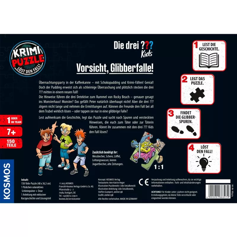detective-Puzzle Die drei Kids: Vorsicht Glibberfalle (150 Teile)