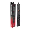 Steckdosenleiste Hawk HWPS502BK 1,5 m Kabel, 5 Steckdosen, Überspannungsschutz