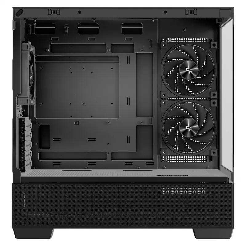 PC Midi Tower DeepCool CG380 3F – Schwarz, 235×437×451 mm, unterstützt 2x120 mm Seiten- + 1x120 mm Rücklüfter, Netzteil unten, 2,5-Zoll-/3,5-Zoll-HDD