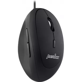 Perixx PERIMICE-519, kleine ergonomische Maus, für Rechtshänder, USB kabelgebunden, schwarz