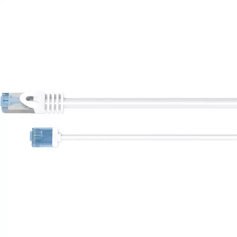 Goobay Ultra-Flexibles CAT 6A Patchkabel schlank U/UTP Weiß - extra-kurzer Stecker (74288)