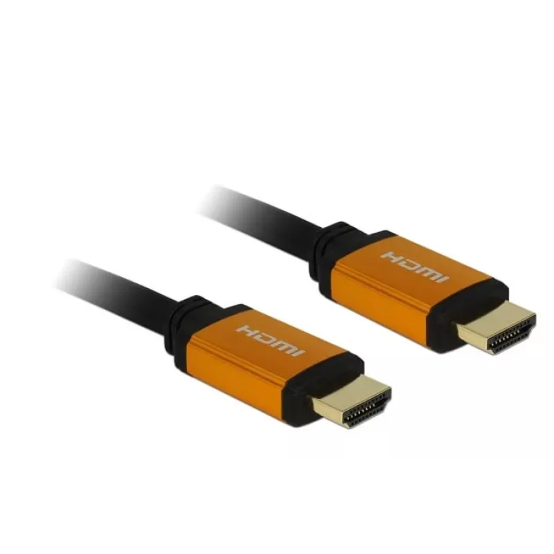 DeLOCK - HDMI-Kabel - HDMI (M) auf HDMI (M) - 50 cm - Dreifachisolierung - Schwarz, Gold - 8K-Unterstützung