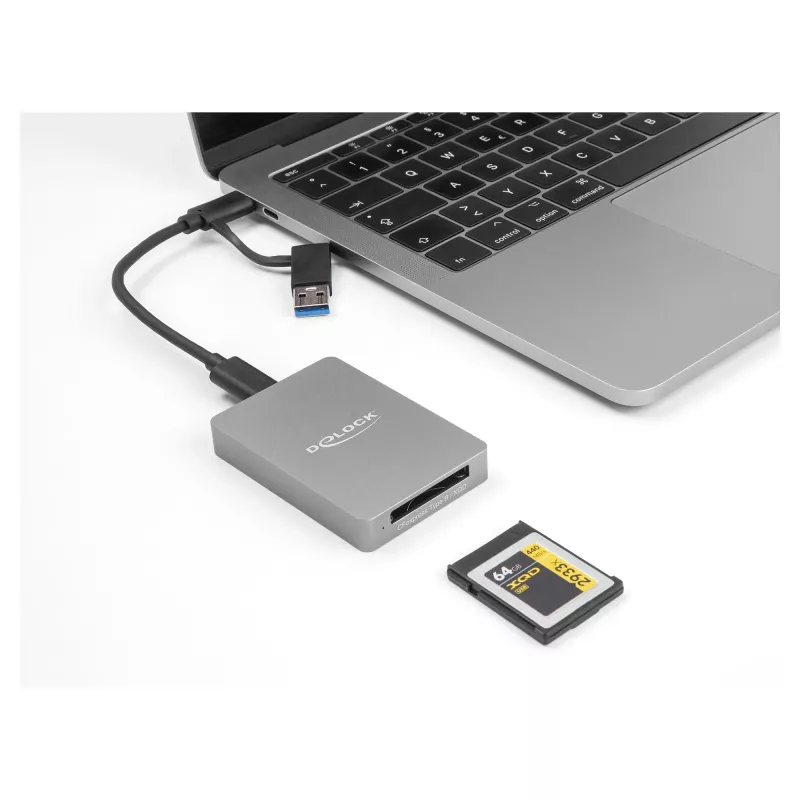 DeLOCK USB Typ-C Kartenleser CFexpress XQD Aluminium Grau 10000 Mbit/s