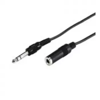 Wentronic Goobay 6,35mm-Klinken-Verlängerungskabel, 5 m – Klinkenstecker 6,35 mm (3-polig, Stereo) > Klinkenbuchse 6,35 mm (3-polig, Stereo) (50428)