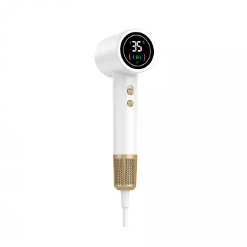Haartrockner DENVER HDD-1400W, 1400 W, weiß, 110–240 V, 1,8 m Kabel, 25–75 °C, 70×89×280 mm