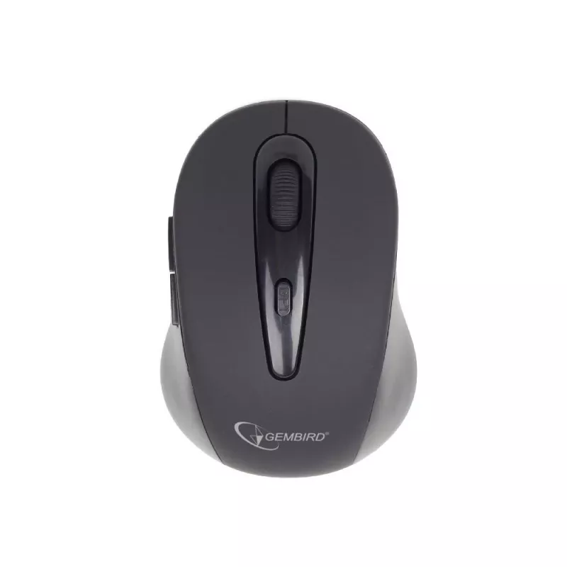 Kabellose optische Bluetooth-Maus GEMBIRD MUSWB2 — für Rechtshänder, 1600 DPI, 6 Tasten, schwarz/grau, AAA-Batterien