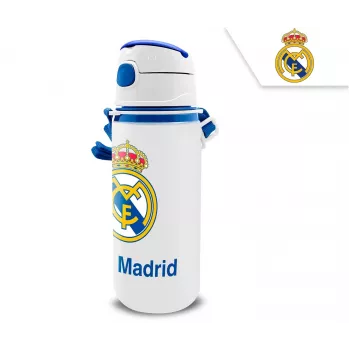 Kinder-Aluminium-Sportflasche mit Trinkaufsatz KIDS 600 ml – Real Madrid Design