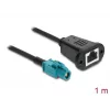 Koaxialkabel DELOCK 90700 – 1 m, HSD Z auf RJ-45, schwarz/blau