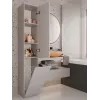 Badezimmerschrank Hochschrank mit Korb Top E Shop NEL IV Kaszmir