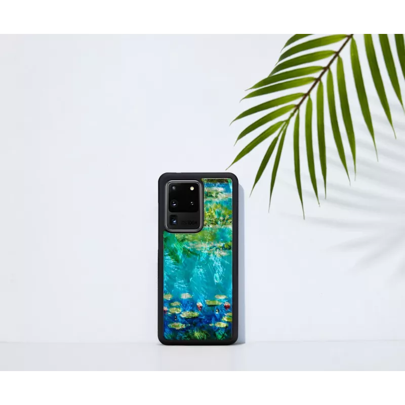 Schutzhülle iKins für Samsung Galaxy S20 Ultra – schwarzes Seerosen-Design