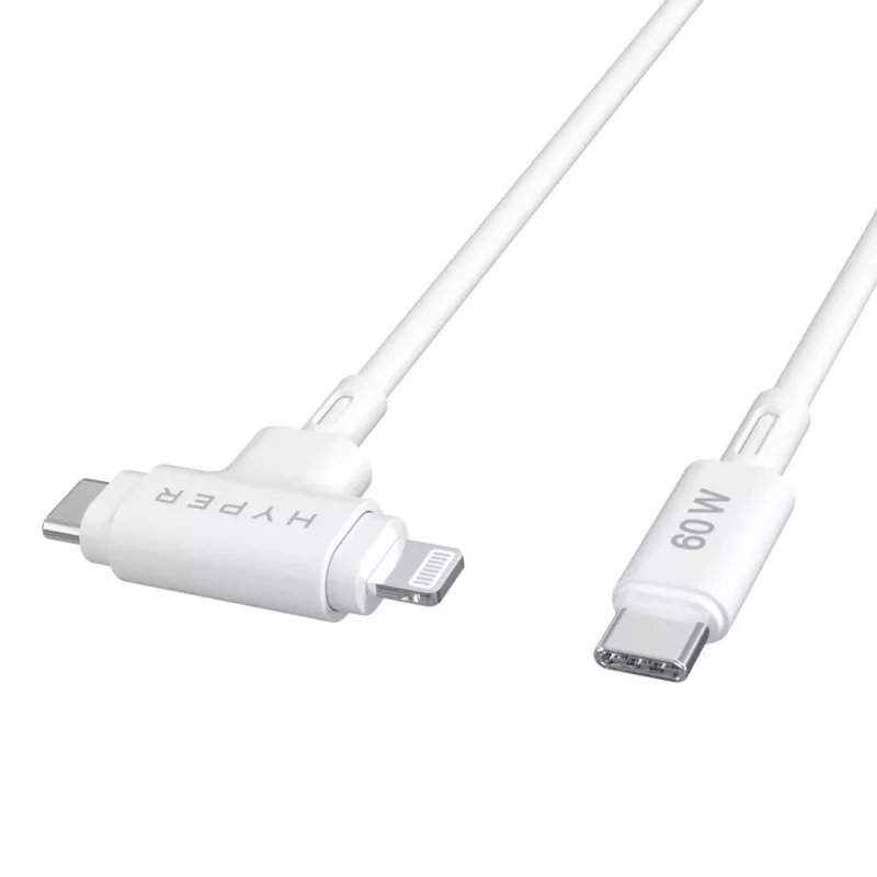 HYPER HyperJuice USB-Kabel USB 2.0 1,5 m USB-C USB-C/Lightning Weiß