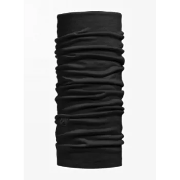 Buff 100637 Merino Lightweight Schlauchschal, Unisex, Merinowolle, einfarbig Schwarz