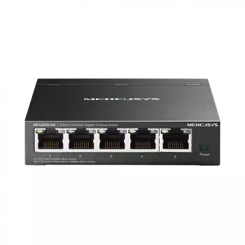 Unmanaged Netzwerk-Switch TP-LINK Mercusys MS105GS-M2 — 5-Port Gigabit Ethernet (10/100/1000), Schwarz