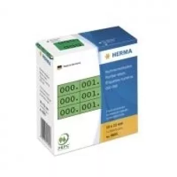 Nummernetiketten HERMA Dreifachnummern selbstklebend 10x22 mm grün/schwarz