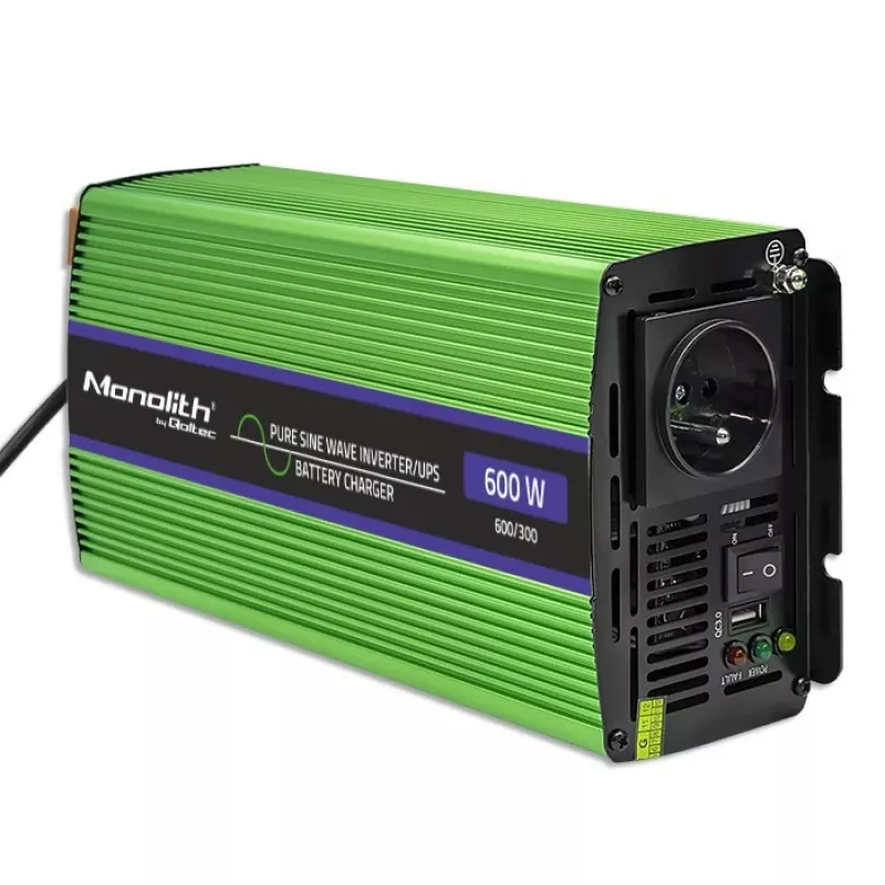 Auto-Wechselrichter Qoltec Monolith 600 W Grün 12 V